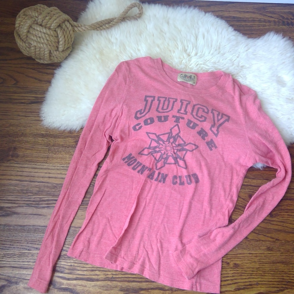 Juicy Couture Pink Long Sleeved Graphic Junior M